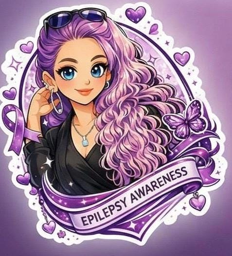 Epilepsy Awareness Sticker – Purple Ribbon Decal, Waterproof Vinyl (March 26 Support)