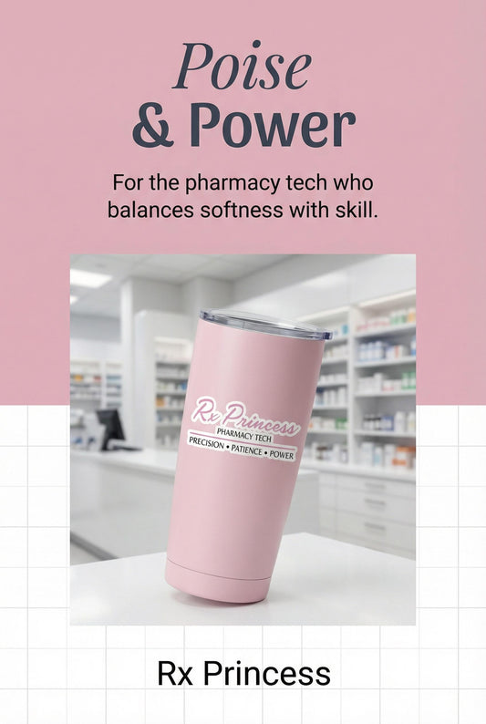 Rx Princess Pharmacy Tech Sticker – Girly CPhT Laptop Decal (Waterproof Vinyl)