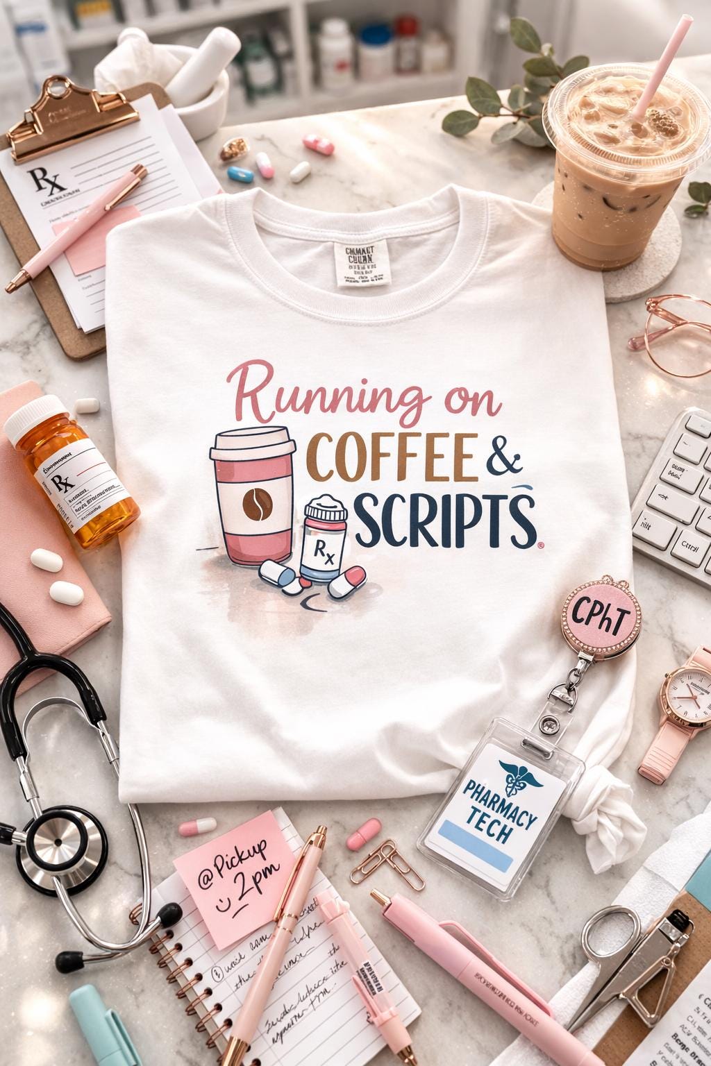 Pharmacy Tech Shirt – Coffee & Scripts CPhT Tee