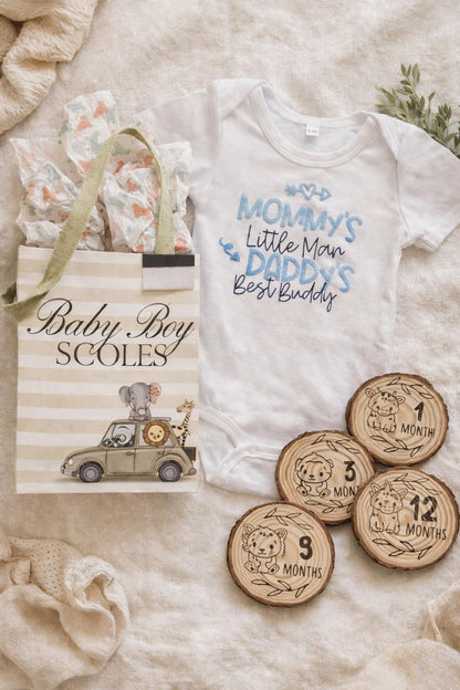 Personalized Safari Baby Gift Bag | Custom Name, Jungle Theme Newborn Gift