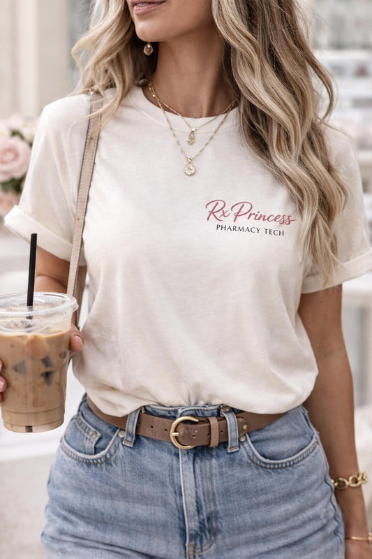 Rx Princess Pharmacy Tech Shirt – Minimalist Girly Healthcare Tee