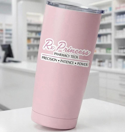 Rx Princess Pharmacy Tech Sticker – Girly CPhT Laptop Decal (Waterproof Vinyl)