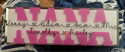 Custom Glass Name Plate, Modern Desk Decor, Personalized Family Sign
