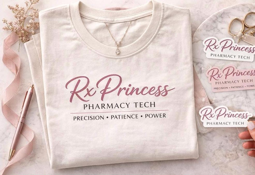 Rx Princess Pharmacy Tech Shirt – Minimalist Girly Healthcare Tee