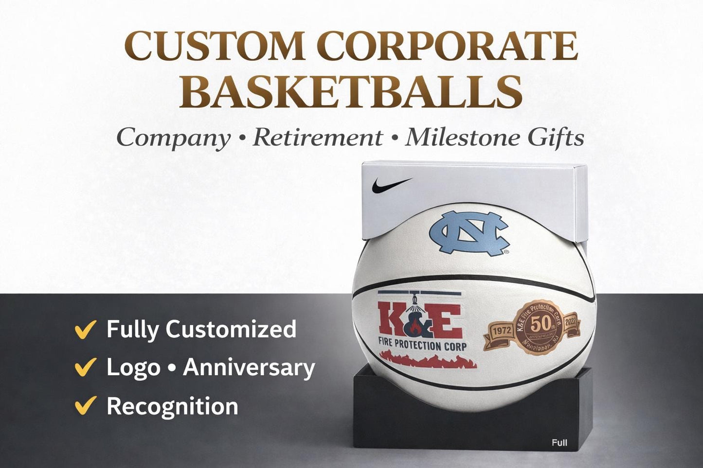 Custom Corporate Basketball – Personalized Logo Award, Anniversary Keepsake