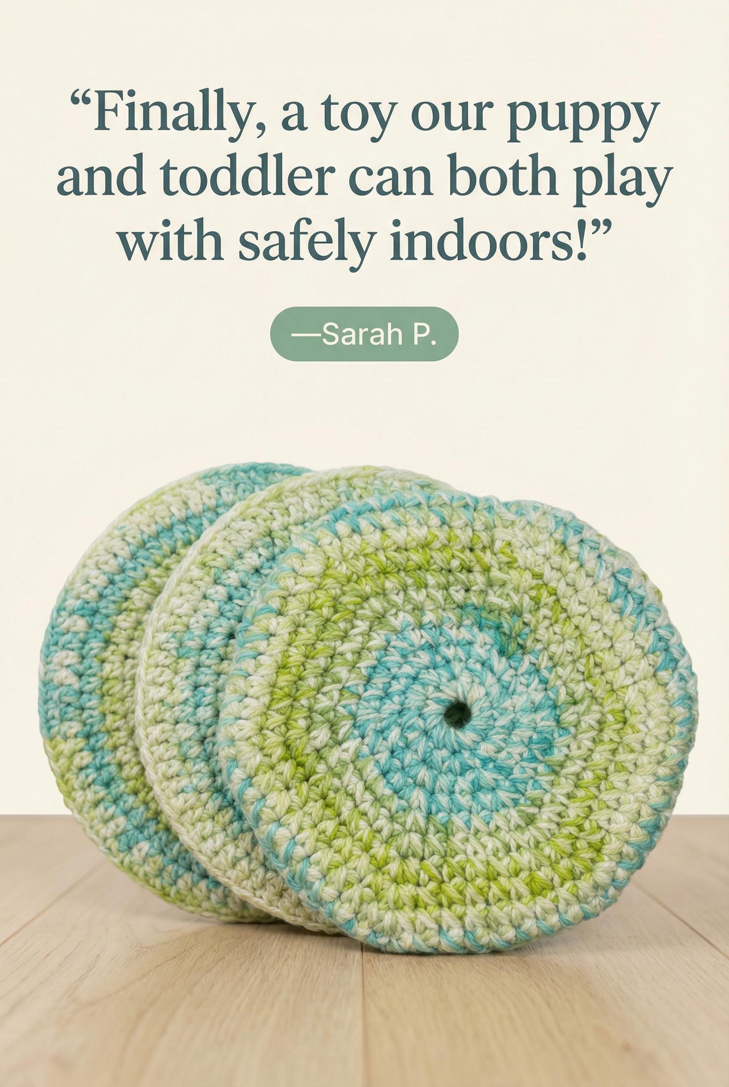 Handmade Crochet Frisbee | Soft Toy for Small Dogs & Kids