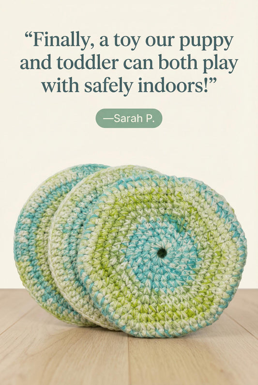 Handmade Crochet Frisbee | Soft Toy for Small Dogs & Kids