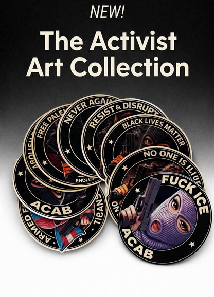 8-Piece Resistance Sticker Pack | Waterproof Vinyl Stickers | Political Activist Art | Laptop Water Bottle Stickers