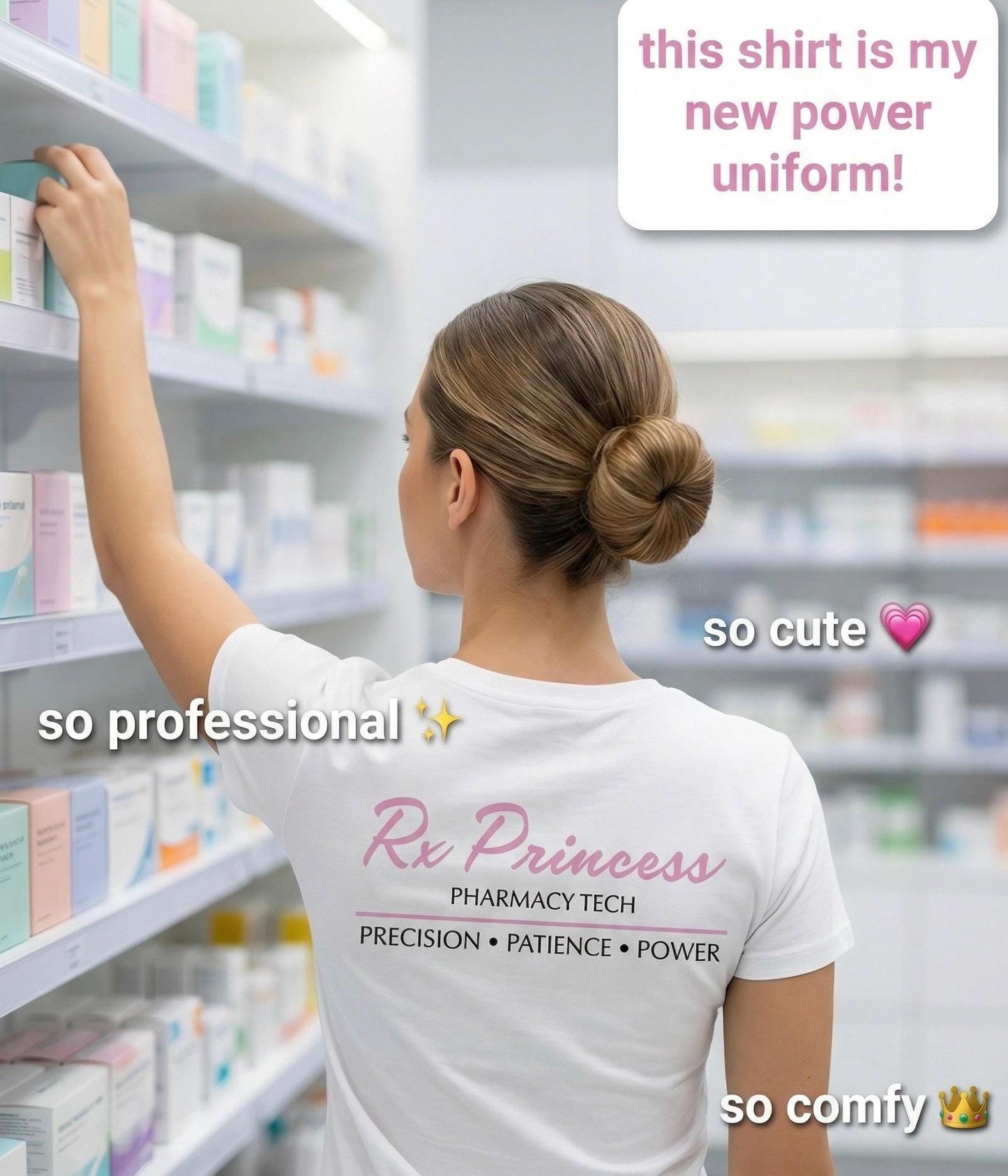 Rx Princess Pharmacy Tech Shirt – Minimalist Girly Healthcare Tee